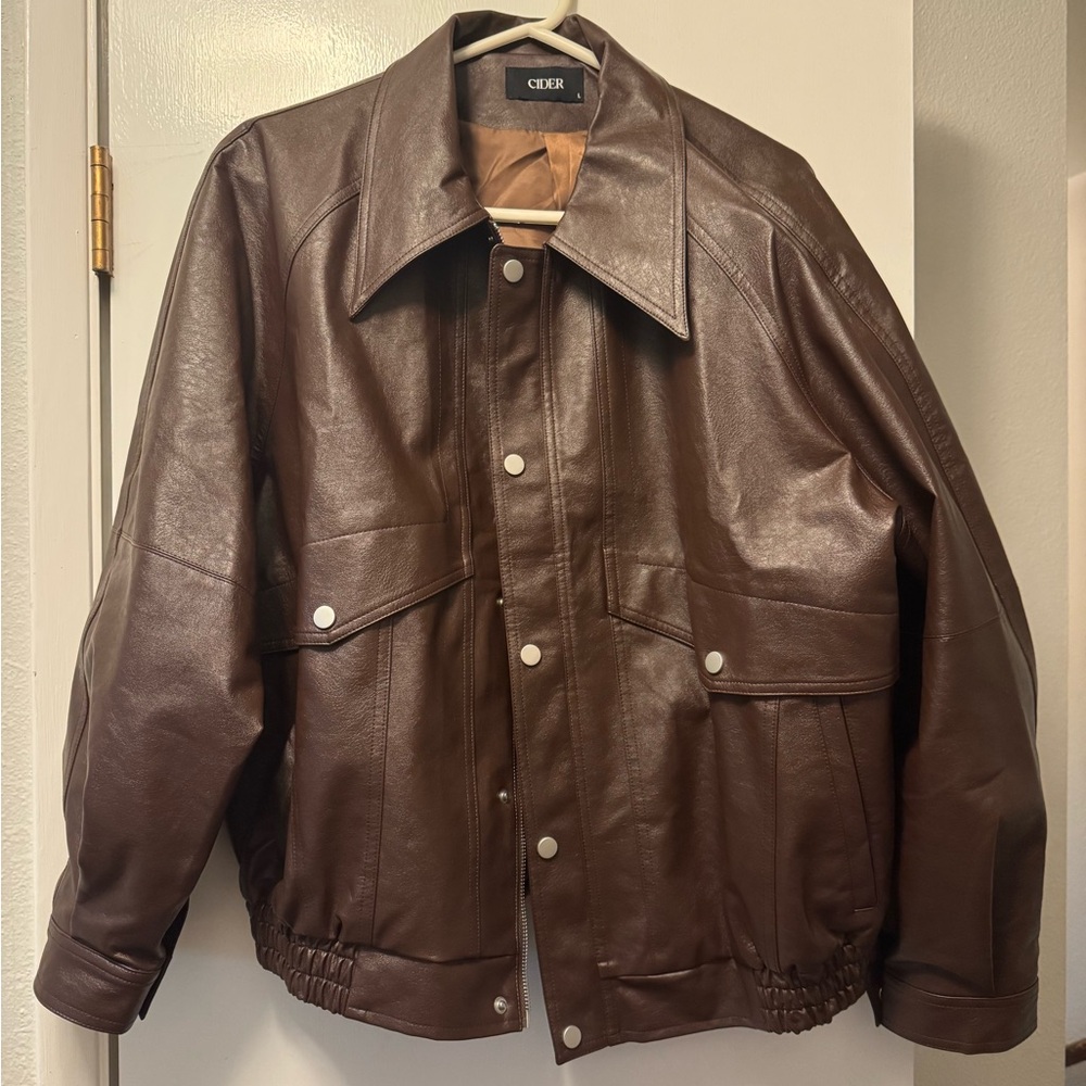 Cider Brown Leather Jacket